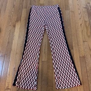 Anthropologie patterned flare leg pant